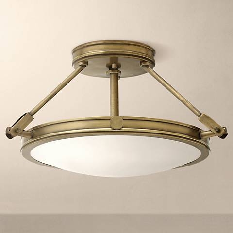 Hinkley Collier 16 1/2" High Heritage Brass Ceiling Light - Image 1