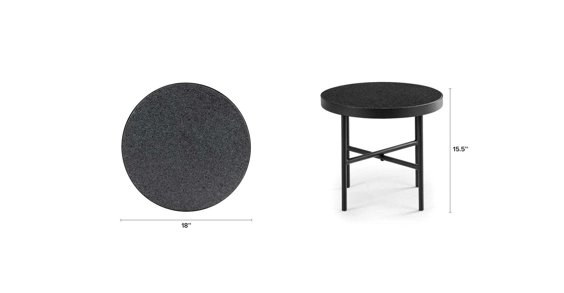 Gera Outdoor Side Table Set - Black Granite - Image 4