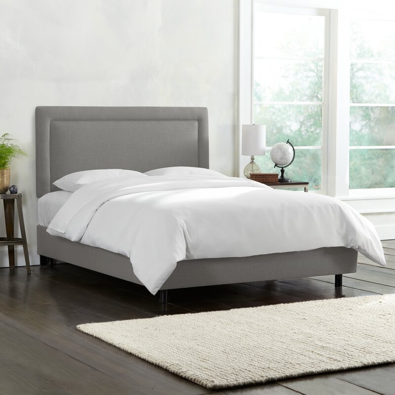 Danette Border Linen Upholstered Standard Bed - Image 1