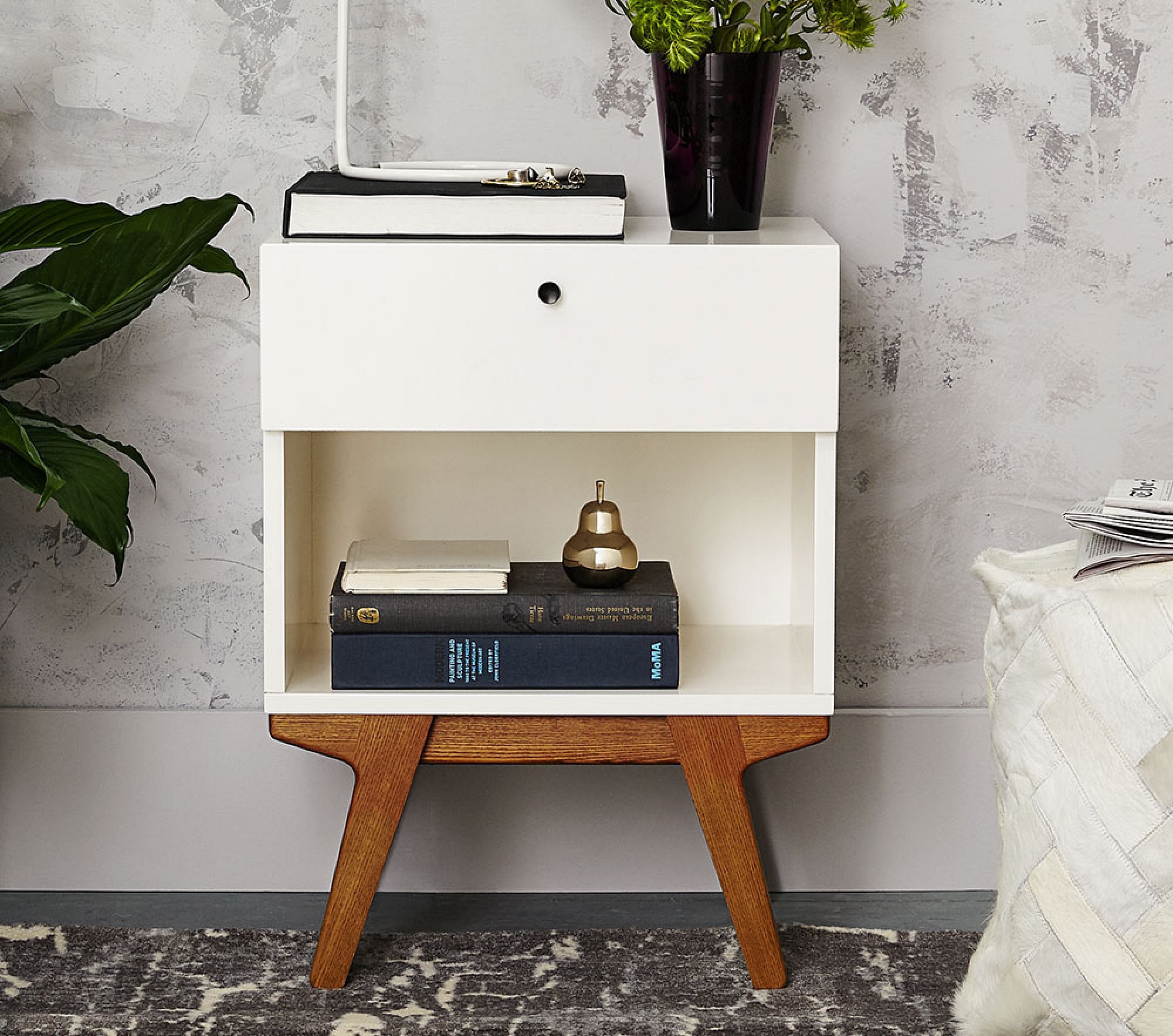 west elm x pbk Modern Nightstand, White Lacquer - Image 5