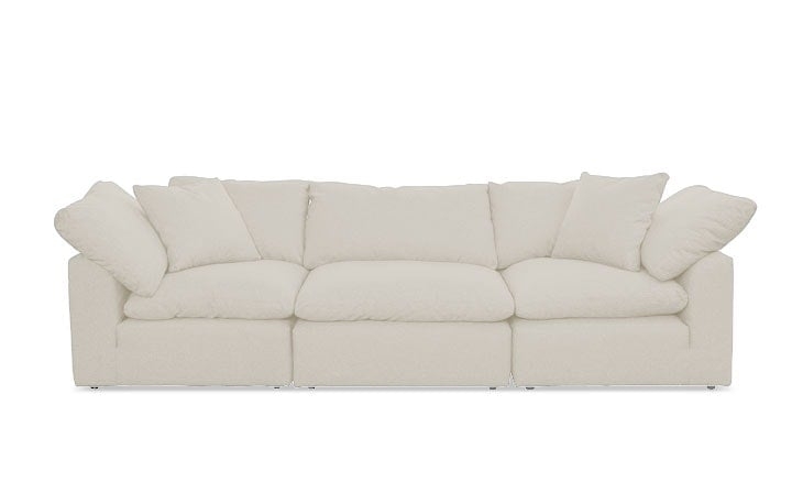 White Bryant Mid Century Modern Modular Sofa (3 piece) - Tussah Snow - Image 0