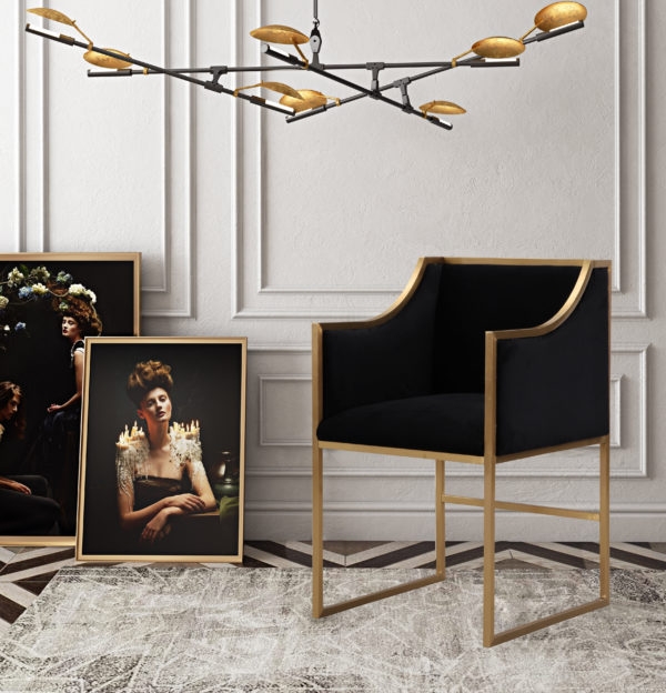 Eleanor Black Velvet Lilly Chair - Image 1
