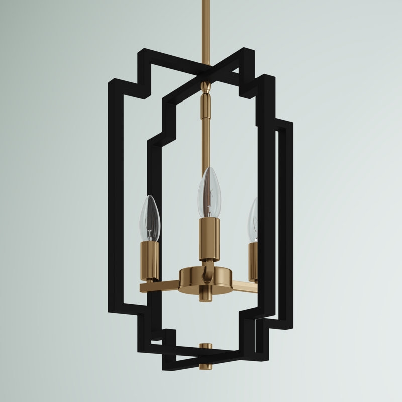 Bartow 3 - Light Rectangle Chandelier with Wrought Iron Accents - Image 1