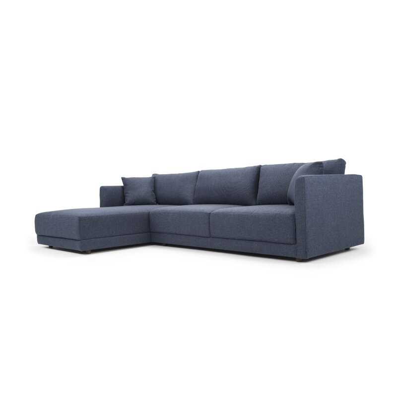 116.14" Wide Sofa & Chaise / Talent Dark Blue Polyester Blend - Image 2