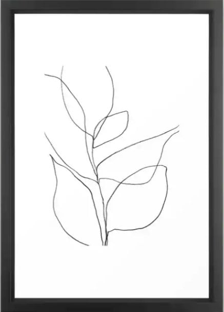 Minimalist Line Art Plant Drawing Framed Art Print - Image 0