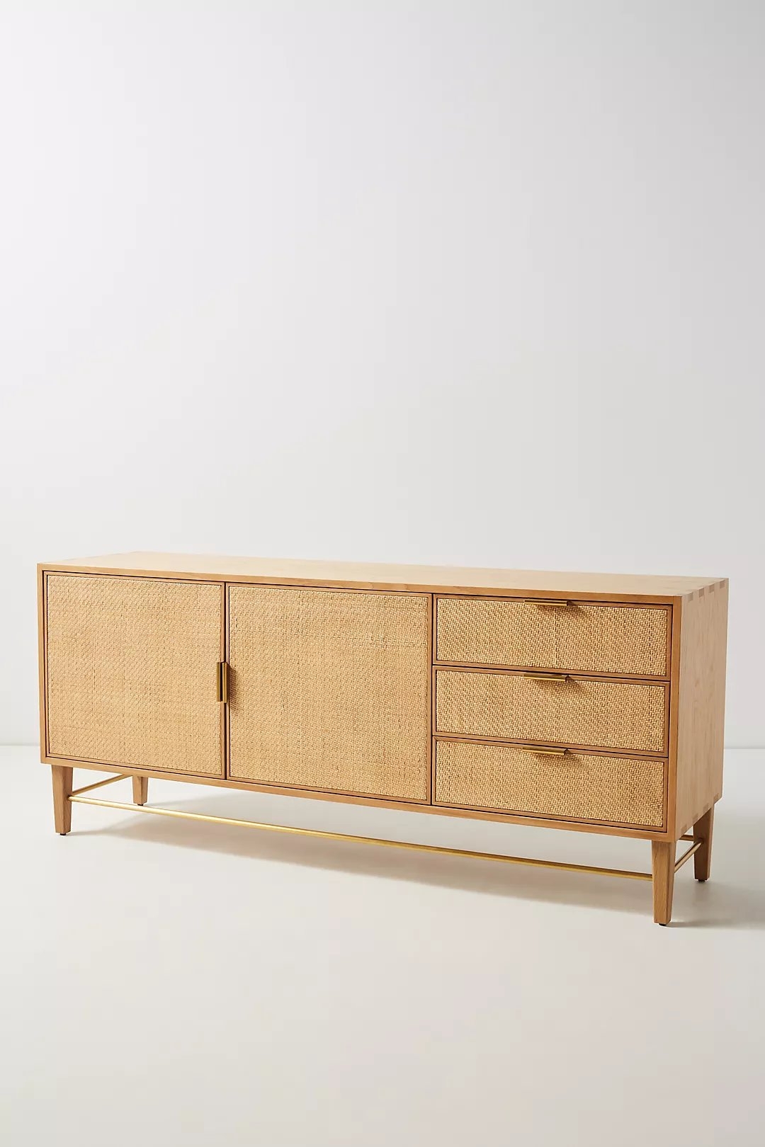 Wallace Cane and Oak Sideboard By Anthropologie in Beige - Image 1