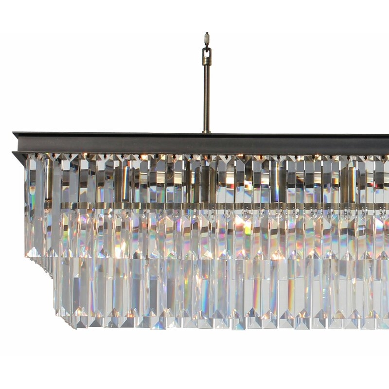 Gordonsville 8 - Light Unique / Statement Square / Rectangle Chandelier with Crystal Accents - Image 1