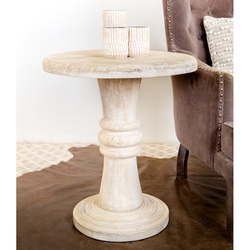 Ottis Solid Wood Pedestal End Table - Image 0