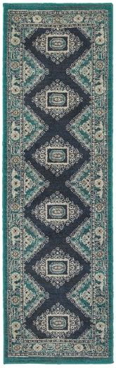 EVELINE RUG, TEAL AND NAVY - Image 0