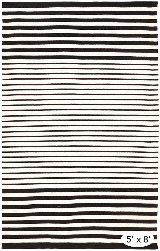 PORT STRIPE BLACK INDOOR/OUTDOOR RUG - Image 0