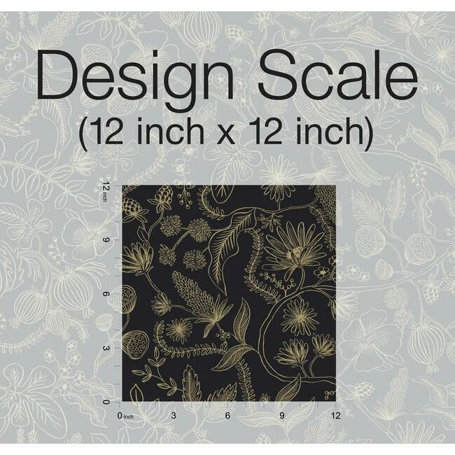 Aviary Premium Peel and Stick Wallpaper - Metalic Gold & Black - Image 3