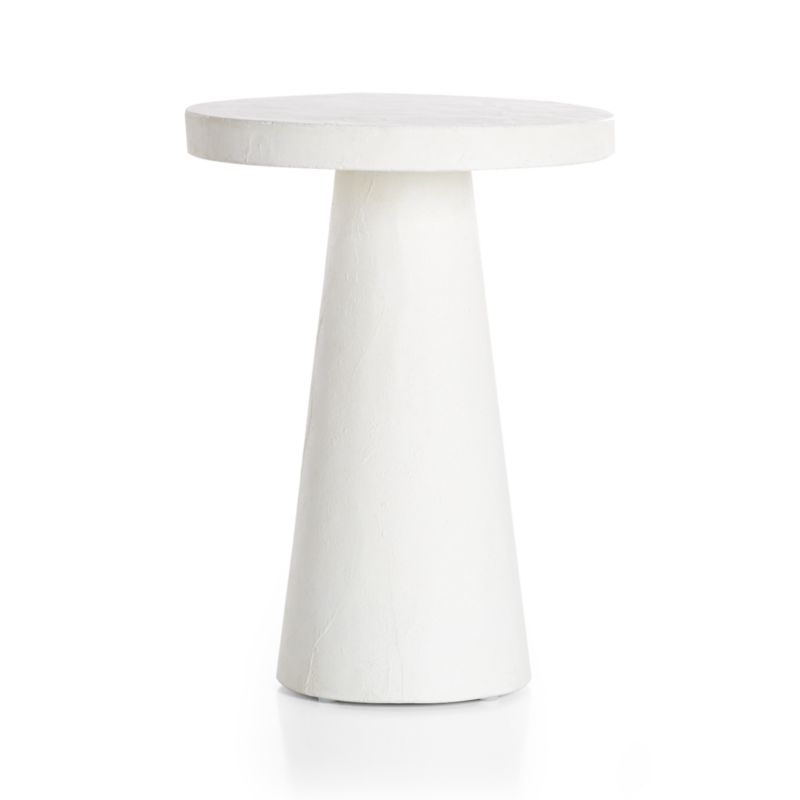 Willy Plaster Pedestal Side Table by Leanne Ford, White - Image 0