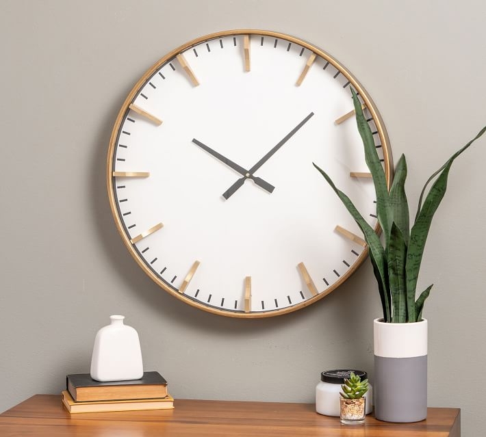Marble Hill Oversized Clock, Gold - Image 0