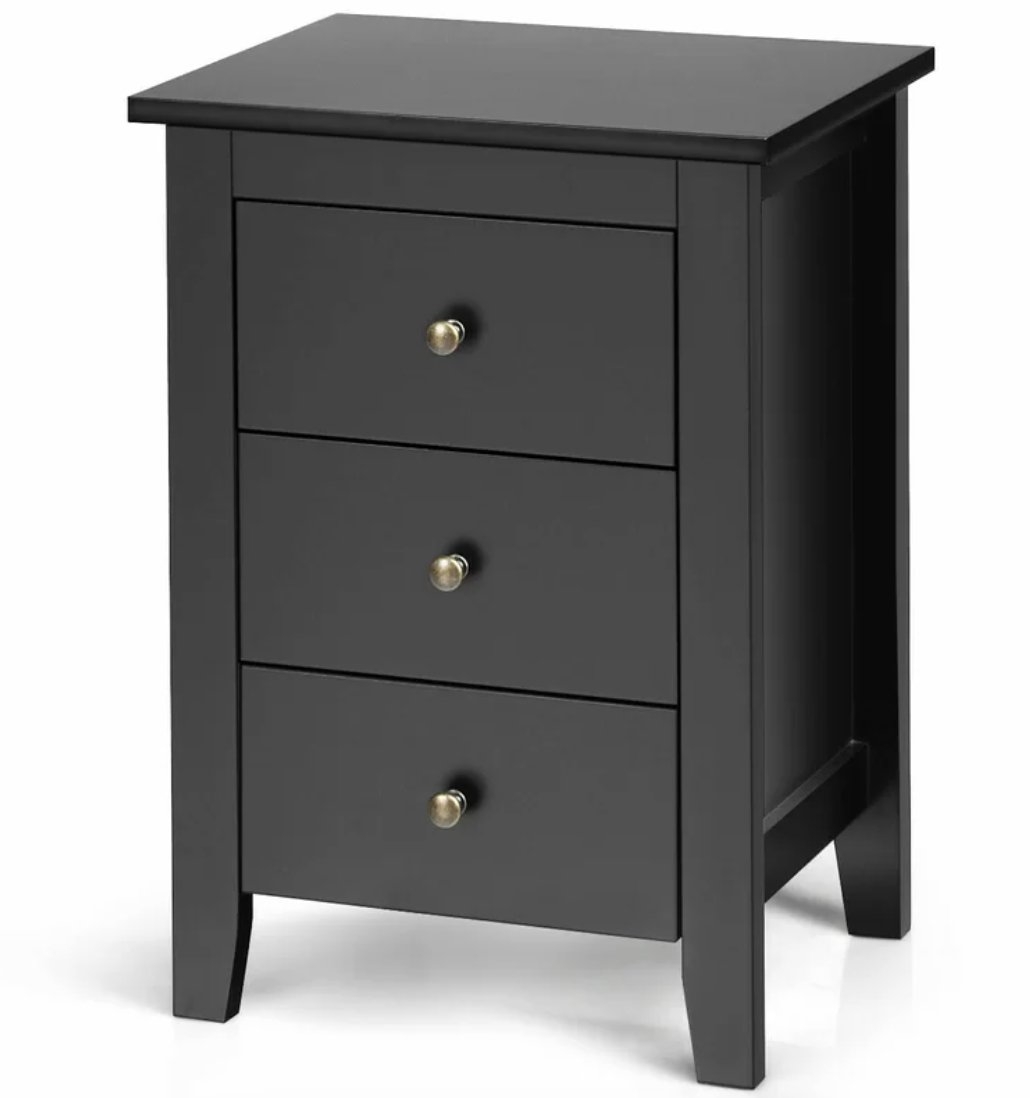 Roselyne 3 - Drawer Nightstand in Black (Set of 2) (Back in Stock Jan 16, 2022) - Image 2