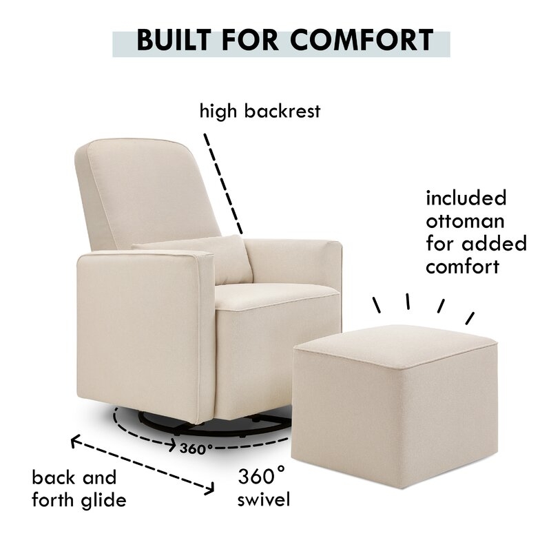 Swivel Glider with Ottoman - Image 1