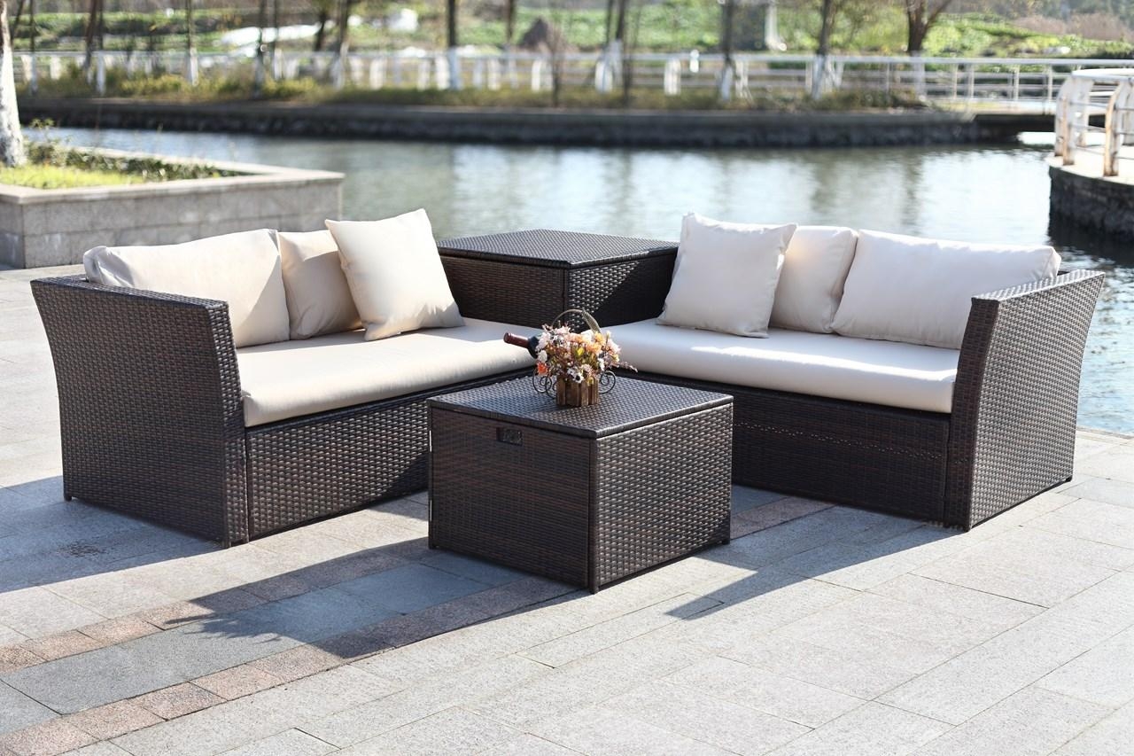 Welch Outdoor Living Sectional Set With Storage - Brown/Beige - Arlo Home - Image 1