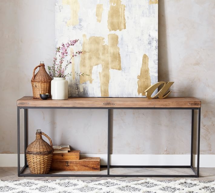Malcolm 71" Wood Console Table, Glazed Pine - Image 3