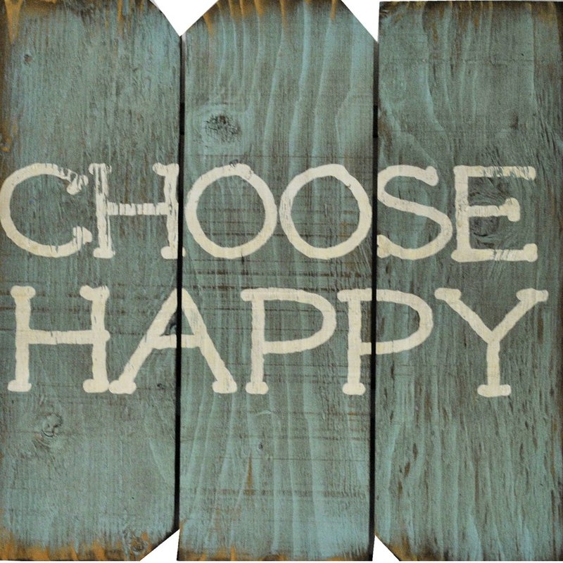 Choose Happy Wood Wall Décor - Image 0