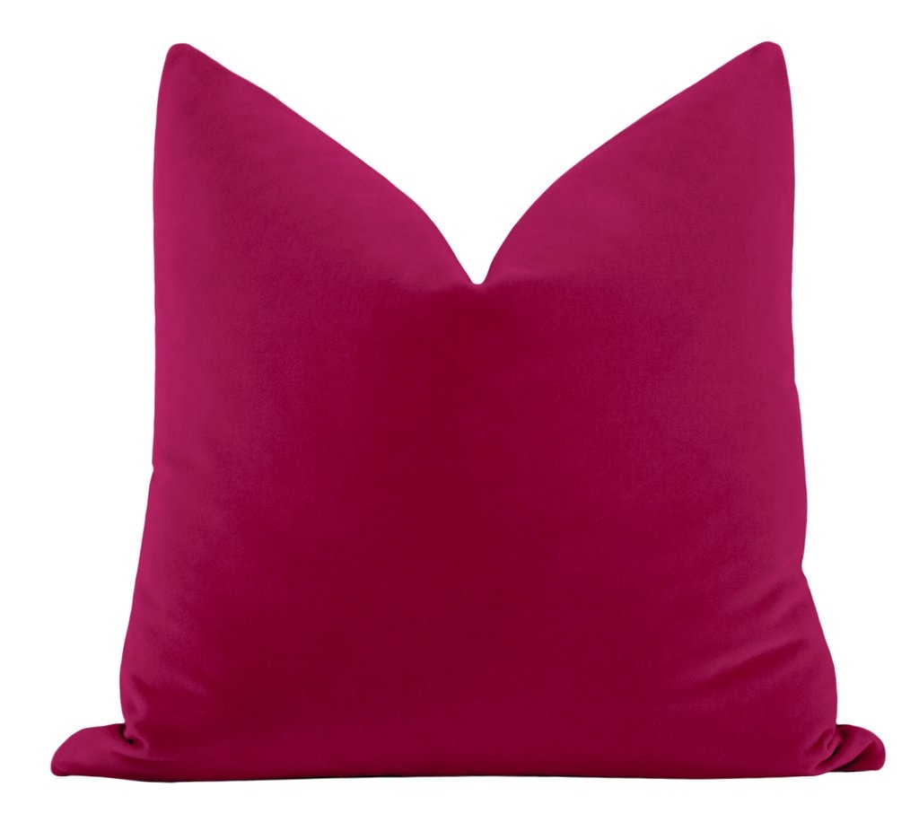 Studio Velvet Pillow Cover, Magenta, 20" x 20" - Image 0