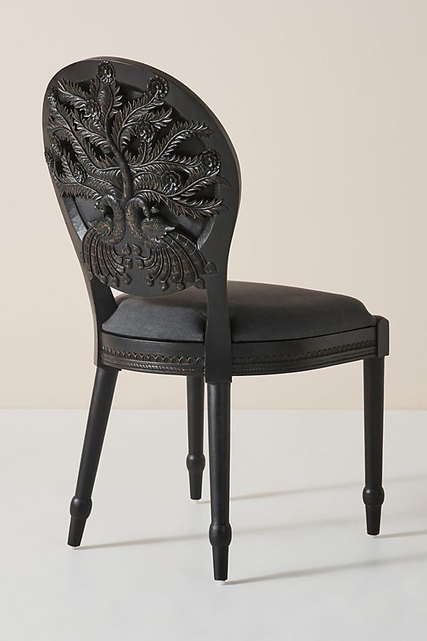 Handcarved Peacock Dining Chair - Image 1