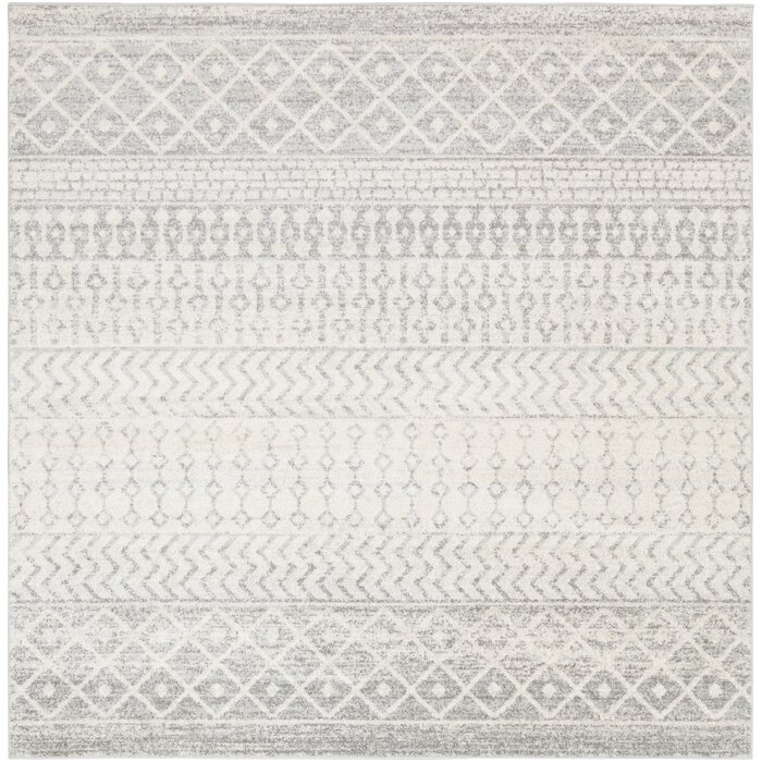 Kreutzer Distressed Global-Inspired CreamGray Area Rug, 5'3" x 7'6" - Image 1
