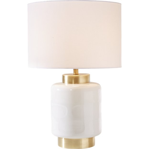 pebble milk glass table lamp - Image 3
