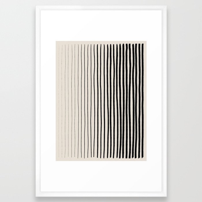 Black Vertical Lines Framed Art Print - Image 0