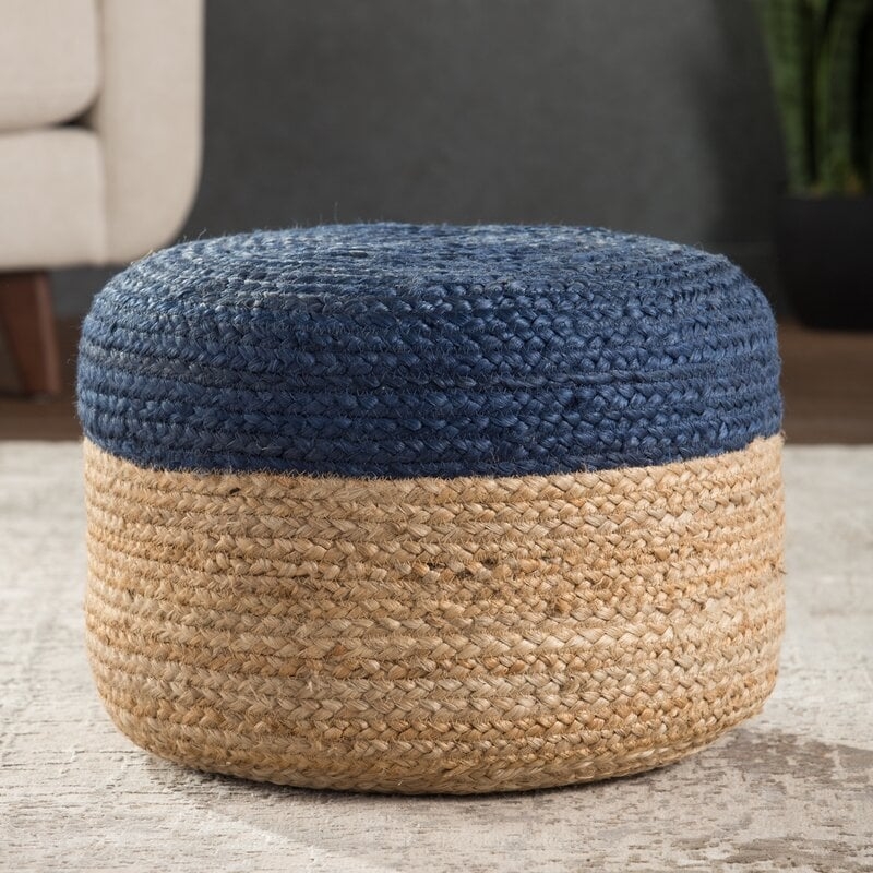 Teele 18'' Wide Round Pouf Ottoman RESTOCK Feb 6, 2022. - Image 0