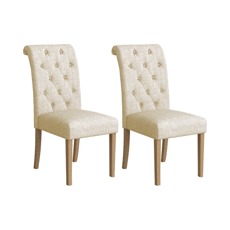 Charlotte Solid Wood Button Tufted Side Chair set of 2 - Image 0