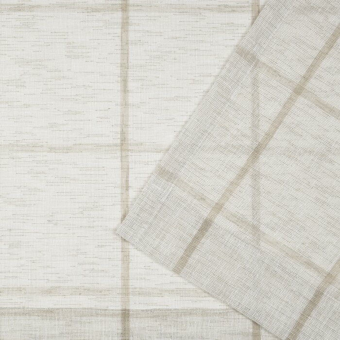 Rubin Linen Plaid Sheer Single Curtain Panel - Image 0