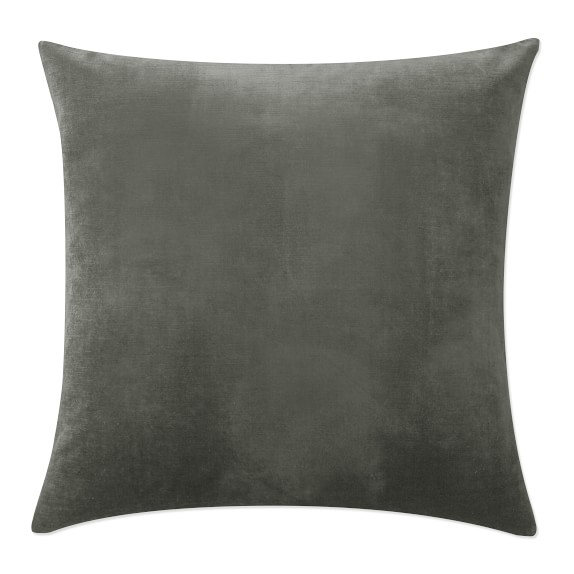 Velvet Pillow Cover, 22" X 22", charcoal - Image 0