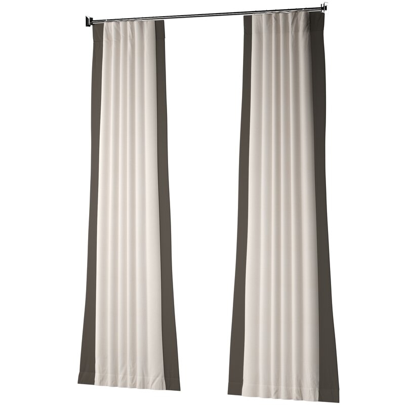 Winsor Cotton Solid Room Darkening Rod Pocket Single Curtain Panel, Milestone Gray, 108"L - Image 0