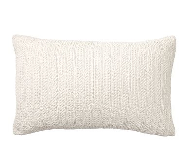 Honeycomb Lumbar Pillow Cover, 16 x 26", Ivory - Image 0