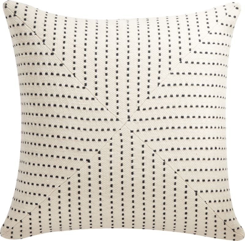 20" Clique Black and White Pillow with Down-Alternative Insert - Image 4