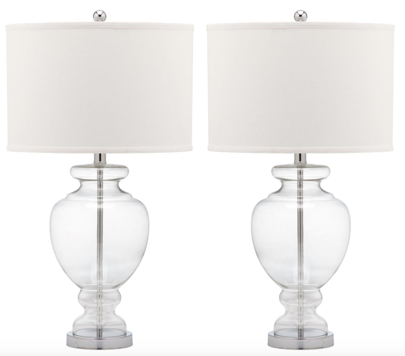 Clear Glass Vase Table Lamps, Set of 2 - Image 0