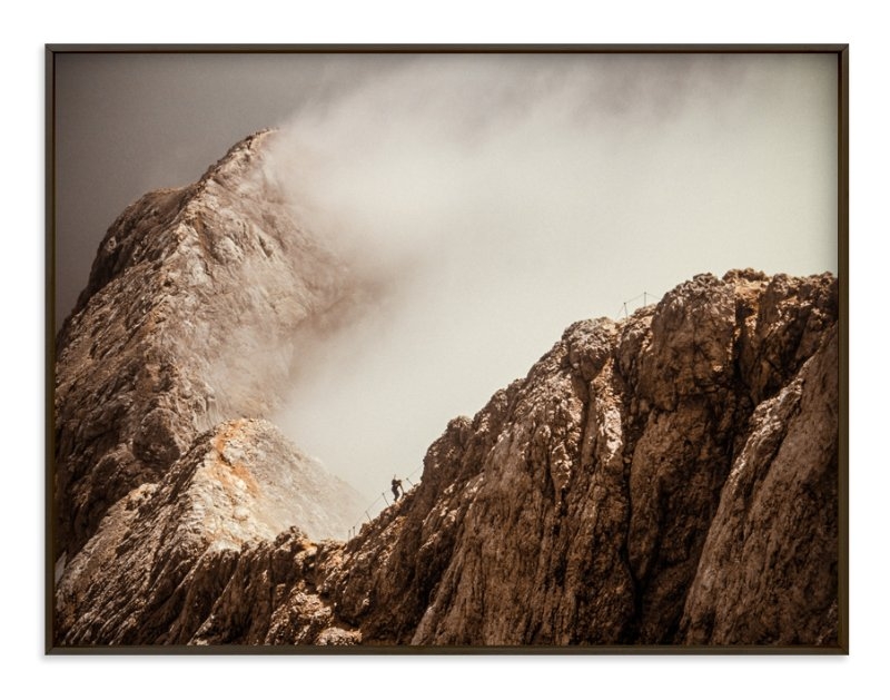 man and a mountain, earth - matte black frame - Image 0