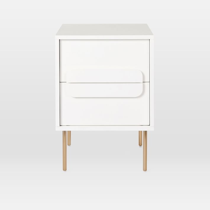 Gemini Nightstand, White Lacquer, Set of 2 - Image 0