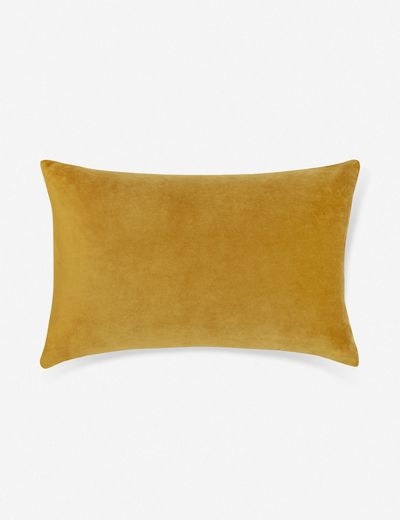 Charlotte Velvet Lumbar Pillow, Mustard, 20" x 13" - Image 0
