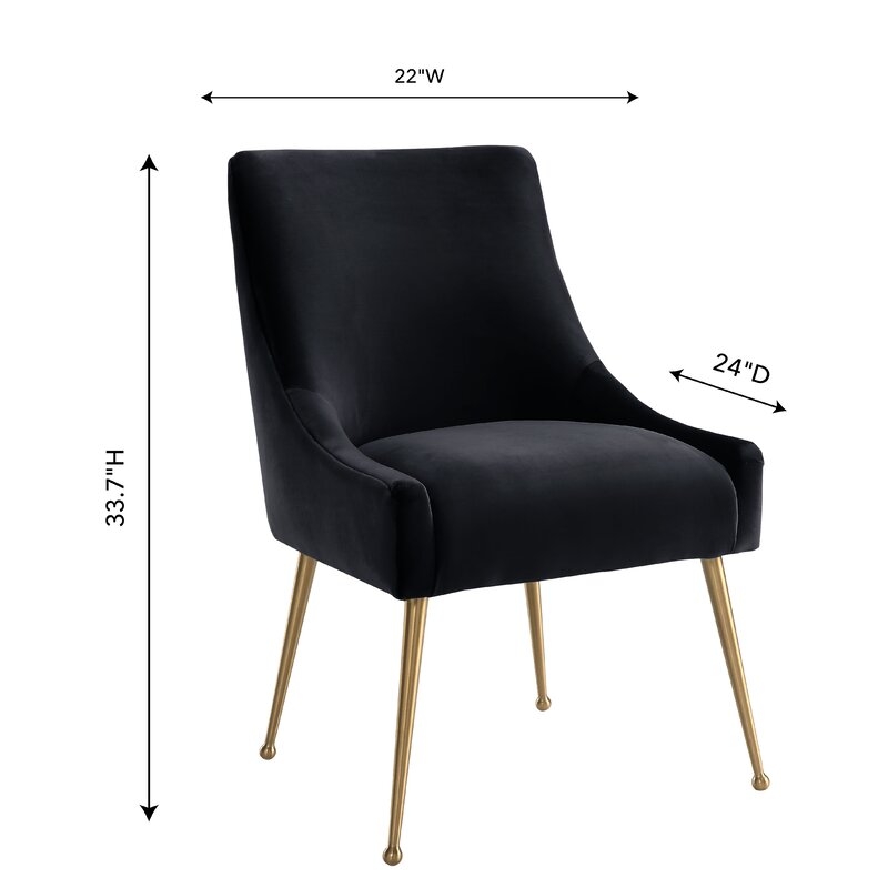 Dusek Velvet Upholstered Side Dining Chair - Image 4
