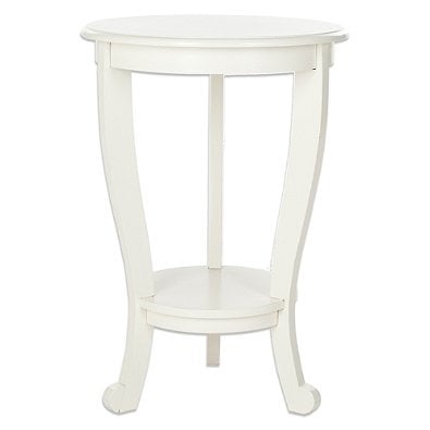 Mary Pedestal Side Table - Distressed Cream - Arlo Home - Image 0