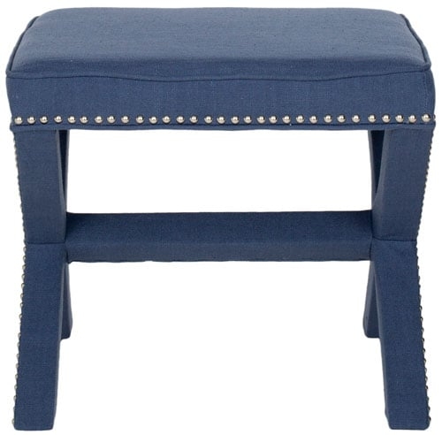 Palmer Ottoman - Navy - Safavieh - Image 0