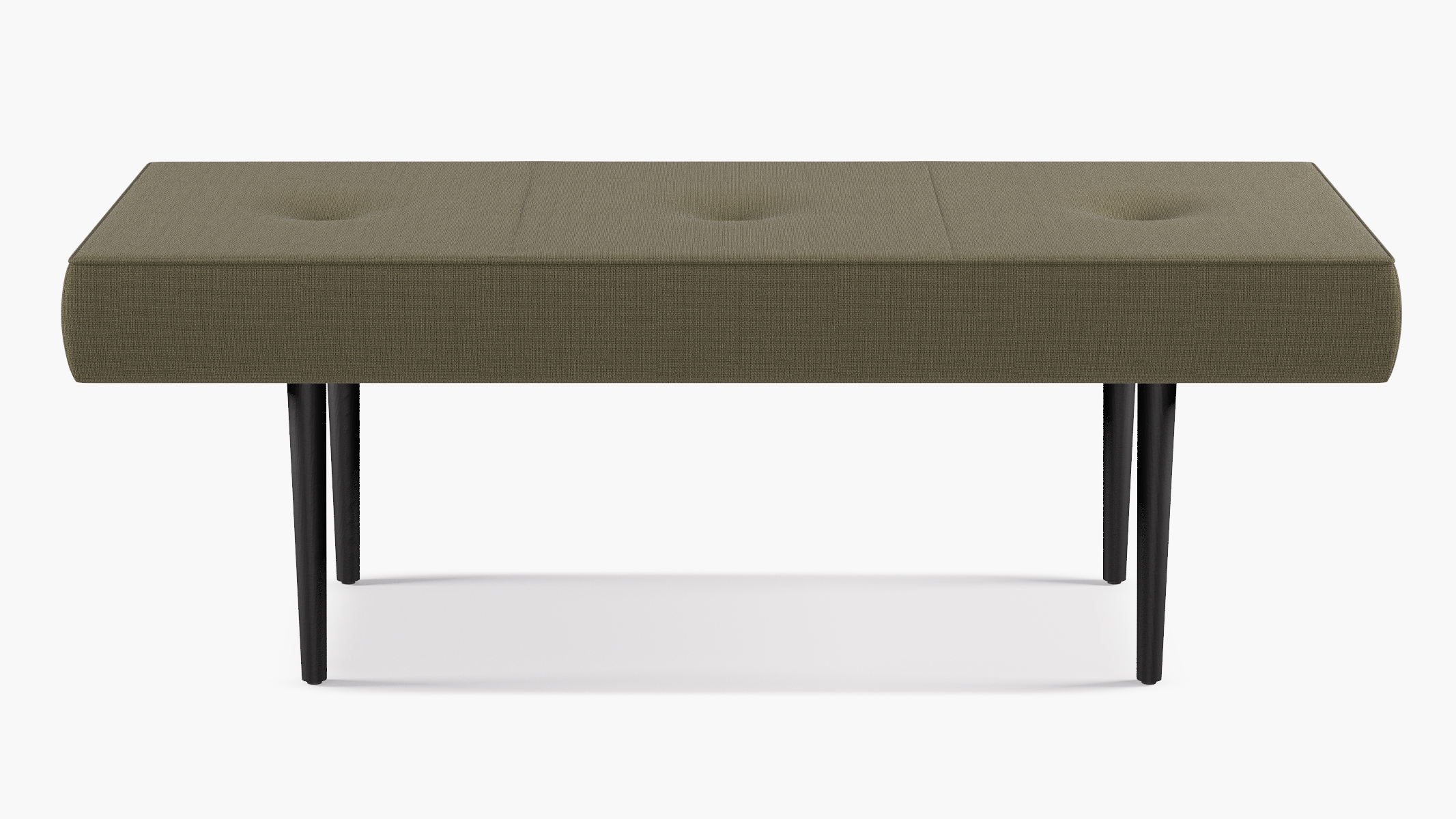 Mid-Century Bench | Olive Linen - Image 0
