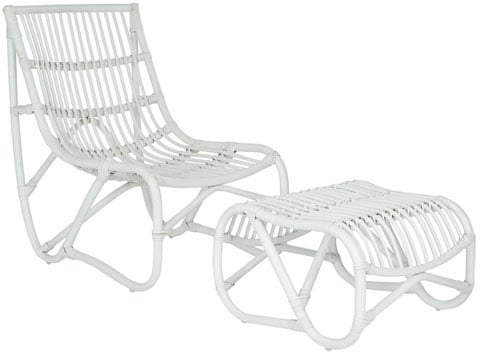 Shenandoah Chair & Ottoman - White - Safavieh - Image 0