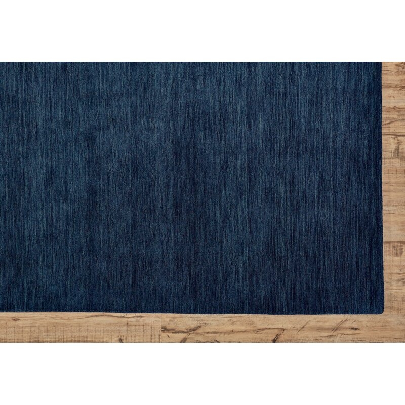 Carbonell Handmade Tufted Wool Dark Blue Area Rug - Image 4
