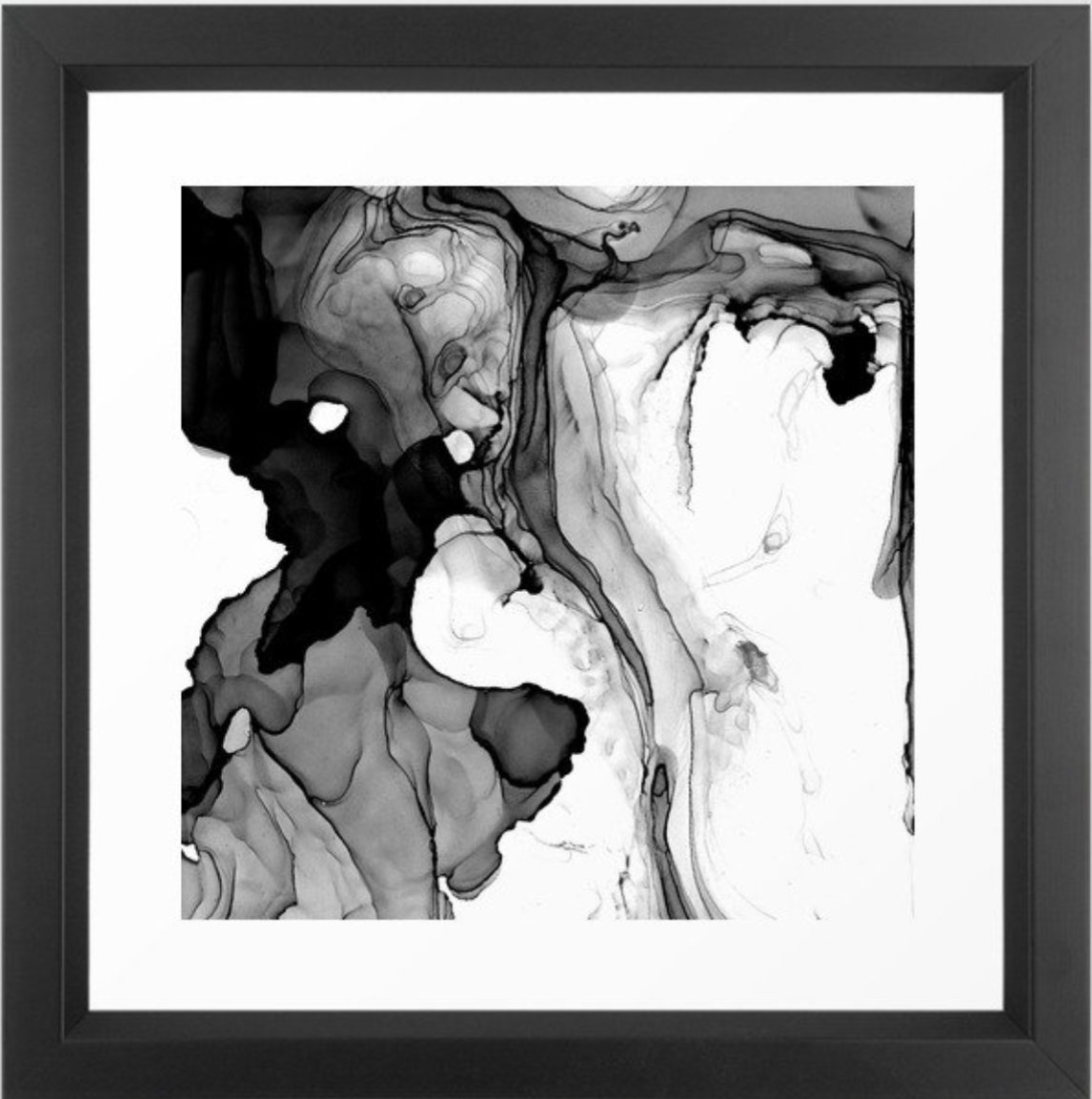 Soft Black Marble Framed Art Print - Image 0