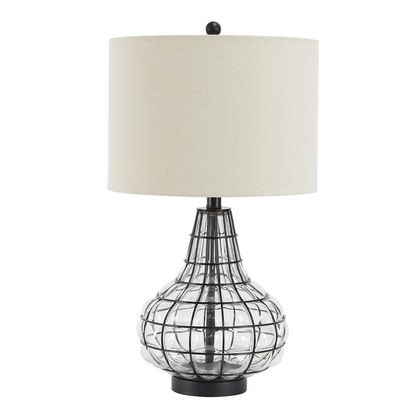 Kiersten Tall Caged Glass 24.8" Table Lamp - Image 0