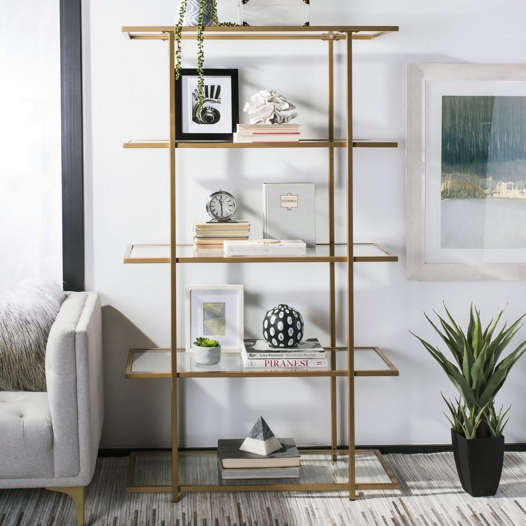 Francis 5 Tier Etagere - Gold/Clear - Arlo Home - Image 1