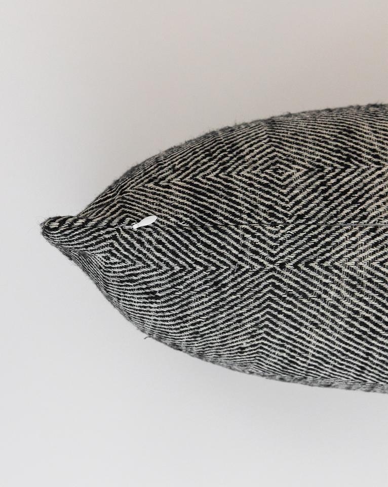 Bentley Cotton Block Pillow Cover, Gray, 36" x 12" - Image 2