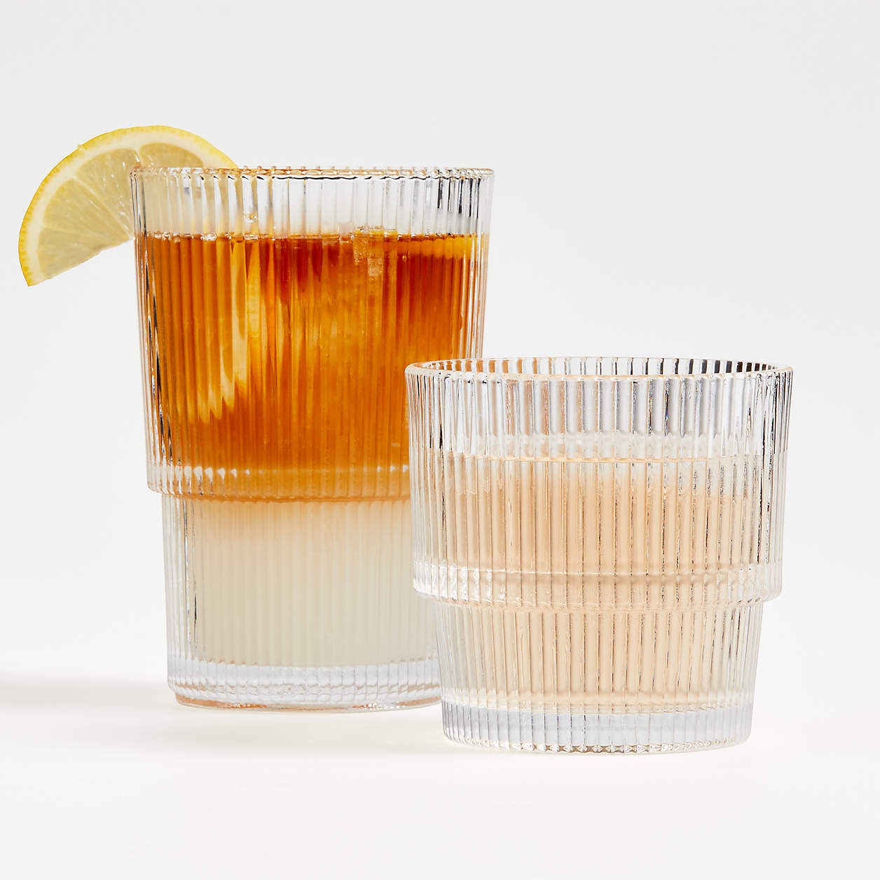 Atwell Stackable Ribbed Double Old-Fashioned Glass - Image 4