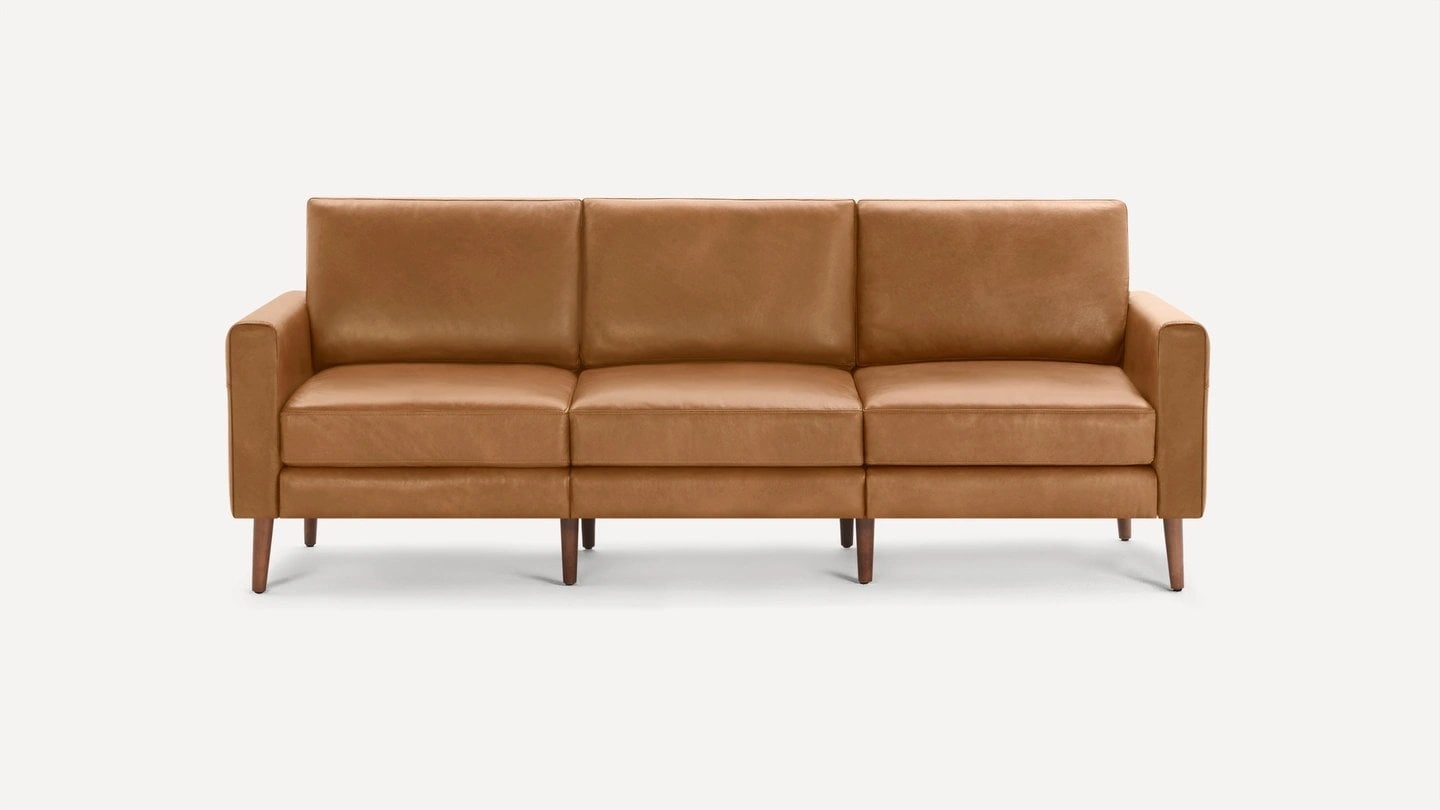Nomad Leather Sofa - Camel - Top Grain Leather / Walnut - Wood / Block - Image 0